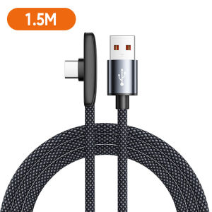 100W PD Super Fast Charging 90 Degree Elbow Aluminum Stable Aluminum Shell L Shape USB Type C Braided HighSpeed Transfer Cable