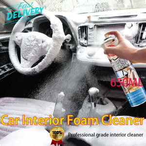 📢Malaysia spot📢Car Foam Cleaner Spray 650ml  Fast car interior cleaning as clean as new Car Leather Cleaner Car Roof Cleaner Car Interior Polish Car Carpet Floor mat Cleaner Car Dashboard Cleaner Car Home Office Fabrice Seat Sofa Cushion Cleaner 汽车泡沫清洁剂