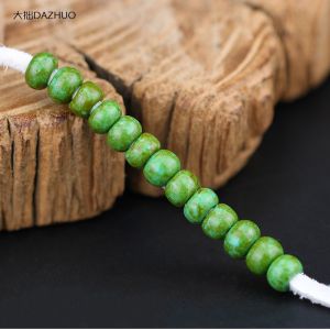 Imported from Japan Da Zhuo Shop Art Coloured Glaze Loose Beads for DIY Jewelry Making Green Pine Stone Style