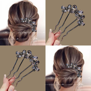 NING ZHOU | Butterfly Rhinestone Hairpin U-shaped Clamp