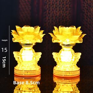 Lotus Lamp Buddha Light Long Burning Lamp Home Use Buddha before Guanyin LED Plug-In Colorful New Version Wealth God Lamp