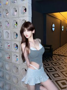 เซ็กซี่ American Hot เด็กผู้หญิง สองชิ้น เสื้อกั๊ก เสื้อท่อนบน ผู้หญิง พรางหุ่น ชิ้นเดียว ฤดูร้อน สินค้าใหม่ แขนกุด ปกเสื้อ องค์ประกอบวัสดุอื่น ๆ