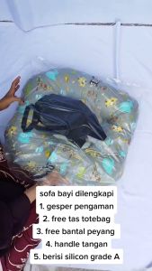 Sofa Bayi Dilengkapi Gesper Pengaman Bonus Tas dan Bantal Peyang Kasur Bayi Multifungsi