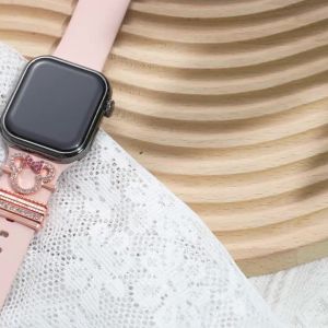 5pcs Metal Charm Decorative Ring for Watch Band Cartoon Diamond Ornament Watch Silicone Strap Accessories for iWatch Bracelet