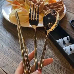 ZWILLING Portable tableware Set with storage box Spoon + chopsticks + fork Stainless steel 3-in-1 tableware