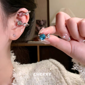 Flashy Zircon Earrings: A Holeless Luxury Sensation