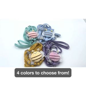 Cute Bee Pet Harness and Leash Set For Puppy Cat Rabbit with Adjustable Collar Double-Layered