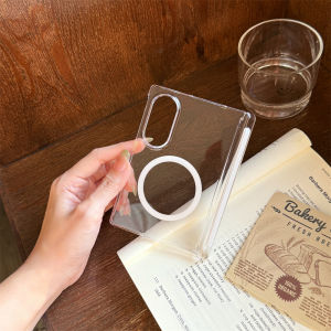 Clear Transparent W/ or W/O For MagSafe Magnetic Phone Case For Samsung Galaxy Z Fold 8 Ultra 7 6 5 4 5G Hinge Protection Cover