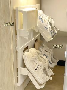 Foldable Standing Dormitory Table Beneath Shoe Rack for Home Simple Bathroom Wall Mounted Storage Shelf