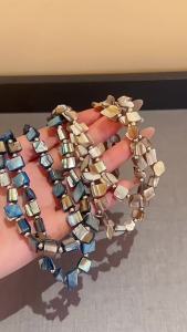 Vòng Cổ Hai Lớp Đính Hạt Vỏ Sò Nhiều Màu Phong Cách Bohemian Dành Cho Nữ Trang Sức Kiểu Dáng Hình Học Cổ Điển Retro Thích Hợp Cho Các Bữa Tiệc Lễ Hội