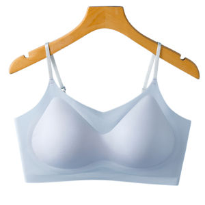 Womens Ice Silk Ultrathin Section Underwear Large Breasts Show Small Breathable Seamless Bra Ladies Backless Halter Vest Wrap