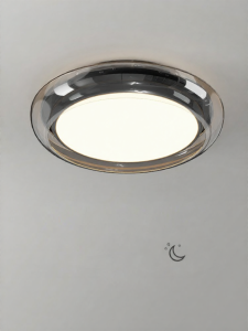 FANZHEN | Italian Minimalist Luxury Elegance Electroplated Smoke Gray Circular Ceiling Light