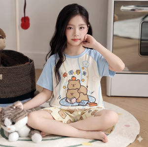 SHAPRA | Summer Thin Cute Star Design Cotton Pajamas Set