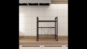 organizer rack Adjustable Steel Microwave and Oven Rack Heavy Duty Kitchen Storage Shelf