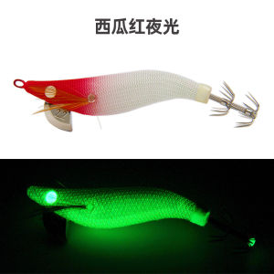 Glowing Blow Tube Sword Shrimp Hook Fishing Lure for Nighttime Swordfish Chartuese Small Wood Shrimp Fake Bait Boat Fishing
