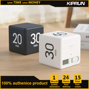 KIPRUN Cube Timer Digital Kitchen Timer Countdown Alarm Time Management and Countdown Settings with Gravity Sensor Flip Timer for Studying Cooking Reading Exercise (15-20-30-60 Minutes)