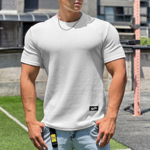 เสื้อกีฬาแขนสั้นผู้ชายพิมพ์ลายงูเสื้อยืดลำลองผ้ายืดออกกำลังกาย