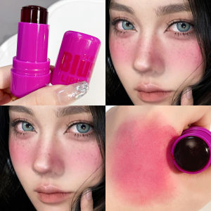 ลิปสติกสีน้ำแท่งบลัชแบบใช้ได้หลายอย่างความชุ่มชื้นยาวนานสีวุ้นน้ำบลัชออนแต่งหน้าแก้มสีแดง