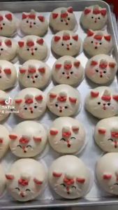 Bánh bao con mèo các loại nhân ngọt - 80gam ( nhận được theo yêu cầu của khách )