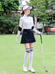 เสื้อผ้ากอล์ฟสำหรับผู้หญิง แห้งเร็ว แขนยาว ป้องกันแสงแดด เสื้อยืด กางเกงขาสั้น ชุดกระชับสัดส่วน เสื้อผ้ากีฬา ฤดูใบไม้ร่วง 2021