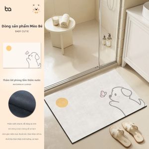 BEIAISI | Thảm Phòng Tắm Chống Trượt Hút Ẩm Nhanh Từ Điatômít