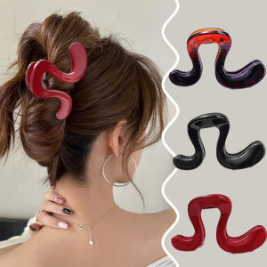 กิ๊บติดผมรูปกรงเล็บวินเทจของเด็กผู้หญิงคลิปผมหวานรูปฉลามเรซินแบบไม่สม่ำเสมอสำหรับผู้หญิง