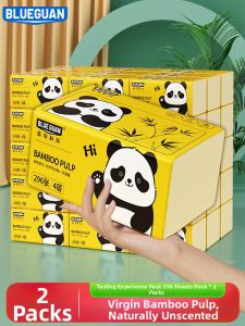 blueguan | Natural Unscented Bamboo Soft Facial Tissue 4 Layers 74 Sheets