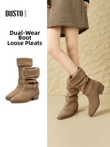 DUSTO | Western Style Attractive Stacked Ankle Boot For Women