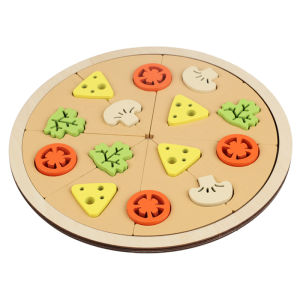 Wooden Simulation Pizza Children Play House Boy Girl Cake Dessert Cutting Game Music Fruit and Vegetable Cognition Wooden Toy