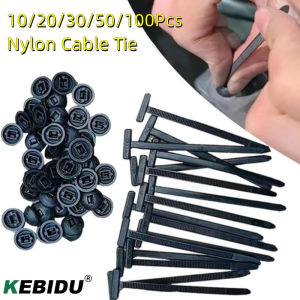KEBIDU 100Pcs Nylon Universal Cable Tie Buckle Pin and Button Zip Ties Self-Locking Fixed Cables Zip Tie Wire Fastening Straps