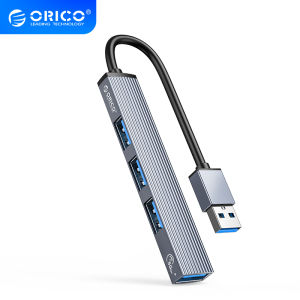 อลูมิเนียม Orico ฮับ USB ชนิด C 4พอร์ต USB 3.0 2.0ความเร็วสูงพกพาได้แยกเครื่องอ่านการ์ดคอมพิวเตอร์อะแดปเตอร์สำหรับแล็ปท็อป (AH)
