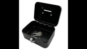 1PC Metal Key Lock Cash Box with Handle Small Kids Money Organizer Storage Box with Lockable Cover for Easy Cash Management