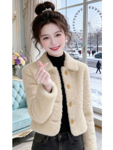Shalldoer | Elegant Flannel Ladies Coat Beige