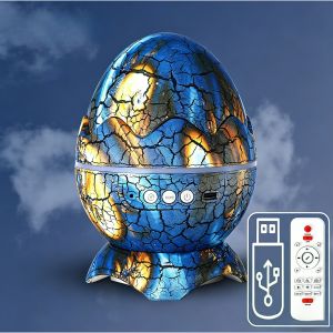 Dinosaur Egg Starry Sky Projection Light with Remote Control White Noise Bluetooth Music Suitable Children Bedroom Night Light