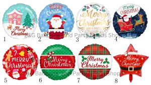 CHRISTMAS PRINT DESIGN FOIL ROUND BALLOON 18INCH/INDIVIDUALY PACK/CHRISTMAS THEME FOIL ROUND BALLOON/MERRY CHRISTMAS FOIL BALLOON