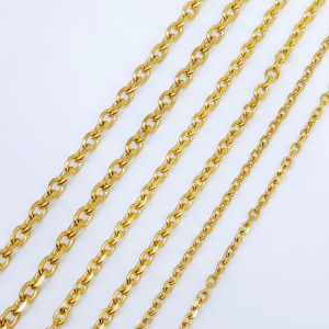 Dây chuyền titan mắt xích cắt vác cạnh kích thước 2 mm 2.8 mm 3.5 mm dùng cho Nam Nữ