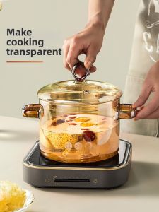 YIHUTEA | Heat Resistant Borosilicate Glass Pot For Direct Flame And Hot Plate Cooking