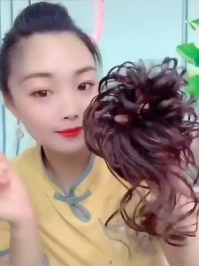 karet ulir scrunchie rambut palsu keriting messy premium high quality impor