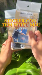 Sticker con tem nhiều mẫu - 32x45mm - bộ 24 nhãn - STHM Stationery