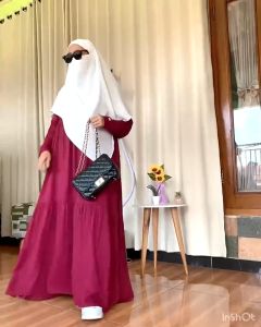Gamis Katun Rayon Twill Polos & Fashion Baju Gamis Muslim Couple Ibu Anak