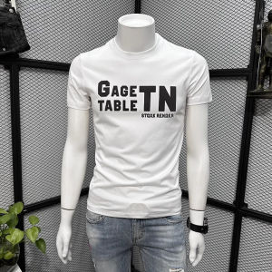 Áo Thun Cotton Thời Trang Nam Tay Ngắn in Họa Tiết Cổ Tròn Ôm Vừa Vặn Thường Ngày Đa Năng Chất Liệu Cotton Nguyên Chất