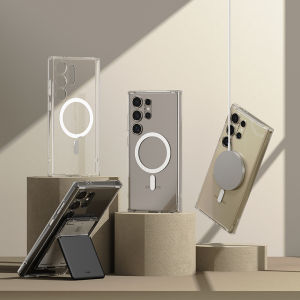 Ringke Fusion Mag Compatible with Galaxy S24 Ultra Transparent Hard Back Soft Flexible TPU Bumper Scratch Resistant Natural Form