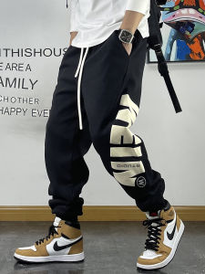 กางเกงวอร์มทรงหลวมสำหรับผู้ชาย กางเกงกีฬาฟิตเนส กางเกงขายาวลำลอง ลายตัวอักษร ฤดูใบไม้ร่วง 2024 กางเกงขายาวทรงหลวมสำหรับผู้ชาย