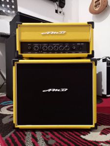 Ampli head cabinet 6 inc amb 3 input sudah distorsi delay bonus jack
