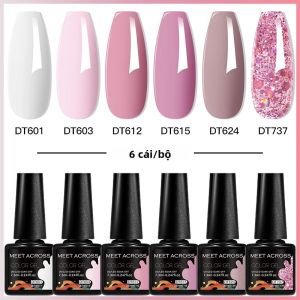 Bộ Sơn Móng Tay Gel 6 Màu MEET ACROSS Bền Lâu Sơn Gel UV Màu Tím Xanh Trang Trí Mùa Xuân Hè Làm Móng Nghệ Thuật 10ml X 6