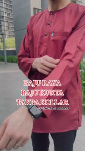 KURTA COTTON LELAKI TANPA KOLLAR KEMEJA BERPOKET KURTA DOUBLE SIDE POCKET MURAH BAJU MELAYU COTTON BERPOCKET