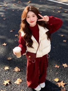 XUECAIQI | Christmas Red Winter Outfit Set for Women