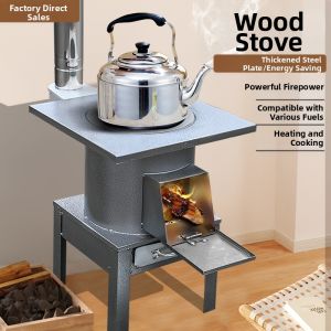 Smokeless Gasification Wood Stove for Indoor Heating with Coal Option