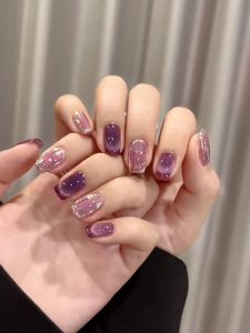 Fall and Winter White Glass Paper Magic Box Wide Cat Eye Multi-Color Flash Handmade Nail Sticker Finished Nail Beauty Detachable Wearable Armor