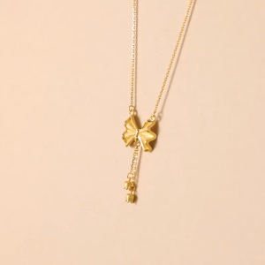 Chow Sang Sang 周生生 999.9 24K Pure Gold Essence Ribbon Bowtie Necklace for Women 47cm 95299N Price-by-Weight 5.98g Gold